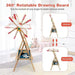 3-in-1 kids wooden art easel with rotatable blackboard and whiteboard in a playroom
