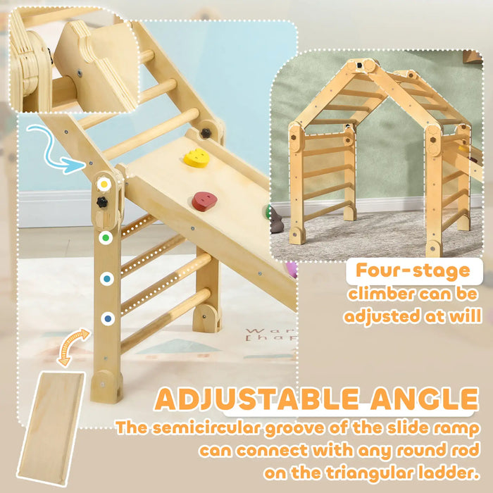 3-in-1 Toddler Climbing Frame | Foldable Pikler Triangle Set - Little and Giant Explorers AIYAPLAY