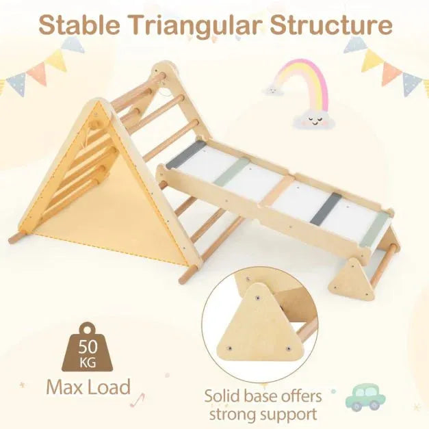 3-in-1 Pikler Triangle Climbing Set - Little and Giant Explorers Costway