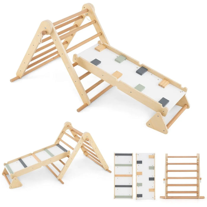 3-in-1 Pikler Triangle Climbing Set - Little and Giant Explorers Costway