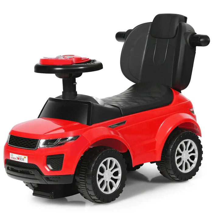 3-in-1 Ride-On Push Car – Red and Black | Stroller, Walker and Ride-On Toy COSTWAY - Little and Giant Explorers Costway