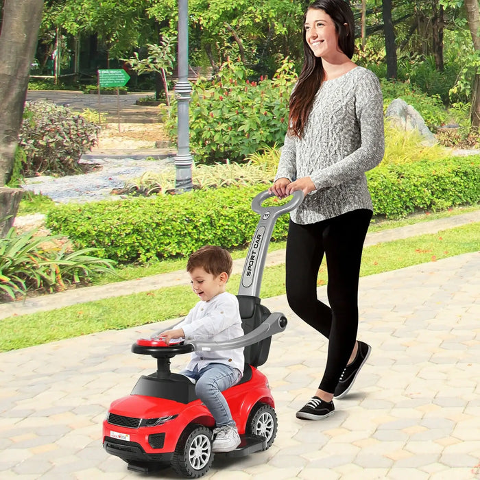 3-in-1 Ride-On Push Car – Red and Black | Stroller, Walker and Ride-On Toy COSTWAY - Little and Giant Explorers Costway
