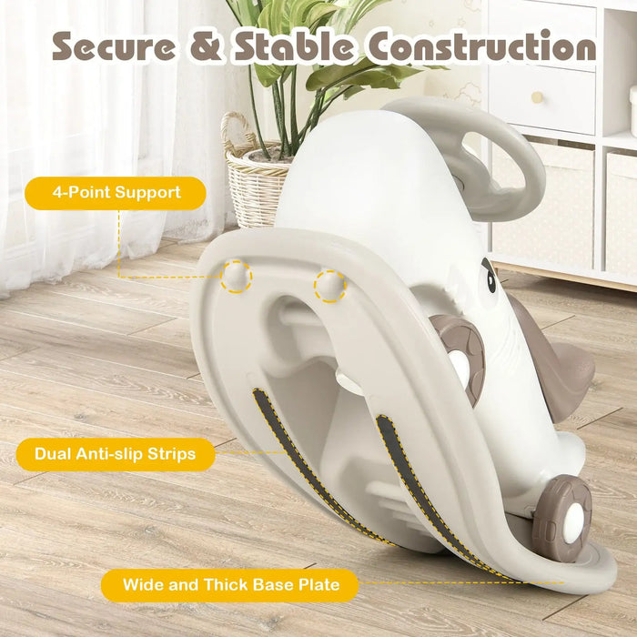 3-in-1 Shark Rocking Horse – White | Toddler Ride-On, Balance Board and Sliding Car COSTWAY - Little and Giant Explorers Costway
