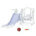3-in-1 space-themed kids swing and slide set with basketball hoop, ball, and pump