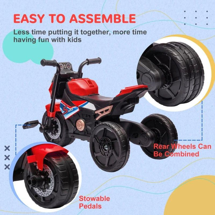 3-in-1 Toddler Pedal Trike with Headlight, Music and Horn - Little and Giant Explorers AIYAPLAY