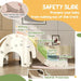 Elephant Themed 3-in-1 Toddler Slide with Basketball Hoop in Cream White - Little and Giant Explorers AIYAPLAY