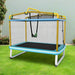 3-in-1 Trampoline with Enclosure, Detachable Swing and Horizontal Bar in Blue and Yellow Ø190cm - Little and Giant Explorers Costway