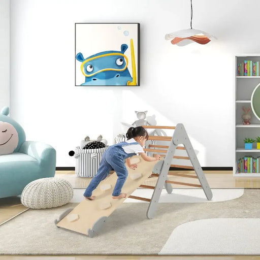 3-in-1 Triangular Climbing Toy | Fish-Shaped Ramp with Adjustable Incline - Little and Giant Explorers Costway