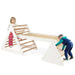 3-in-1 Wooden Climbing Set – White | Montessori Triangle Ladders with Reversible Ramp COSTWAY - Little and Giant Explorers Costway