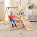 3-in-1 Wooden Indoor Jungle Gym for Kids | Foldable Frame with Slide, Swing and Climbing Ladder COSTWAY - Little and Giant Explorers Costway