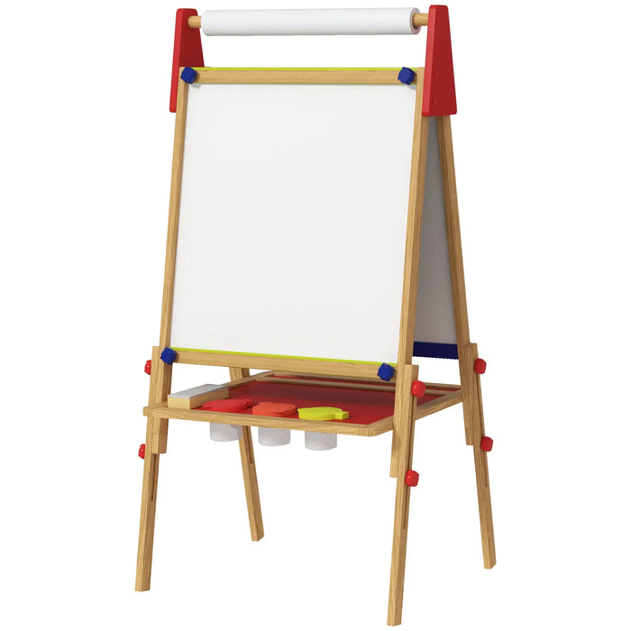 3 in 1 Wooden Kids Easel with Paper Roll with Painting Accessories - Little and Giant Explorers AIYAPLAY