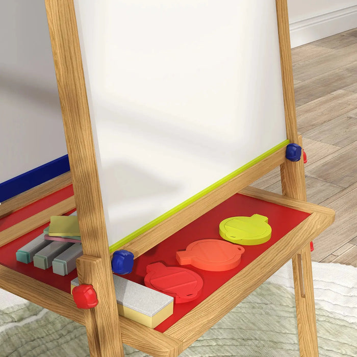 3 in 1 Wooden Kids Easel with Paper Roll with Painting Accessories - Little and Giant Explorers AIYAPLAY