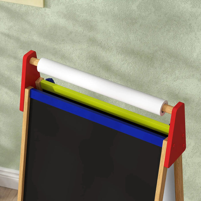 3 in 1 Wooden Kids Easel with Paper Roll with Painting Accessories - Little and Giant Explorers AIYAPLAY