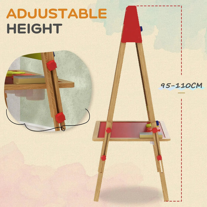 3 in 1 Wooden Kids Easel with Paper Roll with Painting Accessories - Little and Giant Explorers AIYAPLAY