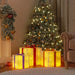 3 Lighted Christmas Boxes with 64 LEDs in Warm White - Little and Giant Explorers vidaXL