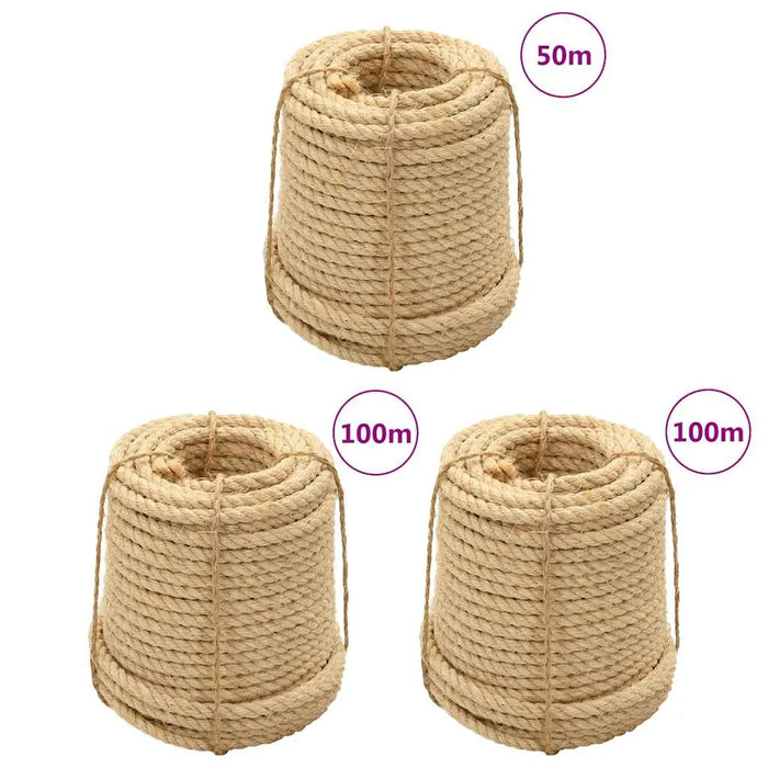 3 Pack Heavy-Duty Natural Sisal Rope Set – 14 mm Thick | Includes 1x50m and 2x100m Rolls VIDAXL - Little and Giant Explorers vidaXL