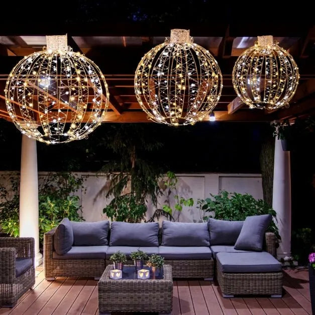 3-Pack LED Christmas Light Balls | Outdoor and Indoor Festive Spheres - 360 LED Lights COSTWAY - Little and Giant Explorers Costway