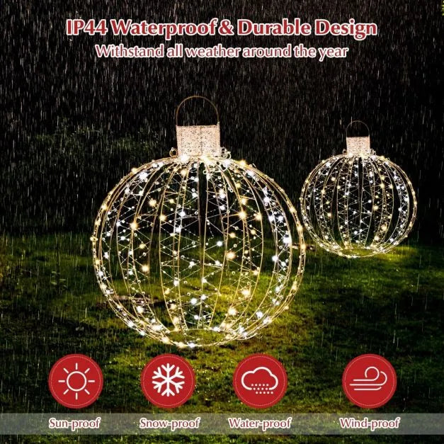 3-Pack LED Christmas Light Balls | Outdoor and Indoor Festive Spheres - 360 LED Lights COSTWAY - Little and Giant Explorers Costway