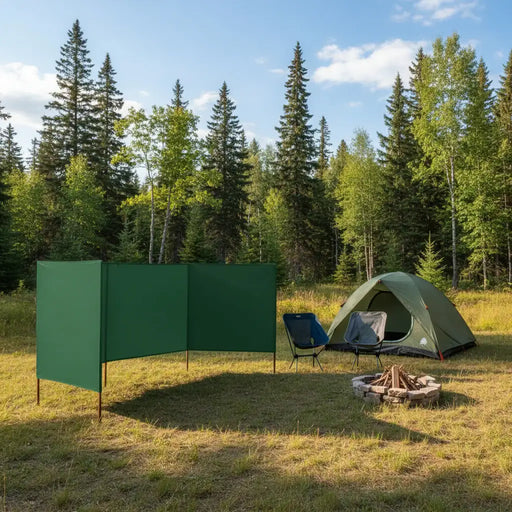 3-Panel Garden Wind Screen – Green | 4m Outdoor Windbreak with Wooden Poles VIDAXL - Little and Giant Explorers vidaXL