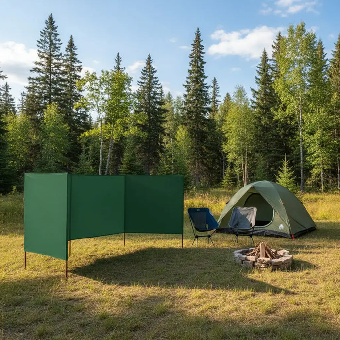 3-Panel Garden Wind Screen – Green | 4m Outdoor Windbreak with Wooden Poles VIDAXL - Little and Giant Explorers vidaXL