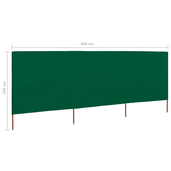 3-Panel Garden Wind Screen – Green | 4m Outdoor Windbreak with Wooden Poles VIDAXL - Little and Giant Explorers vidaXL