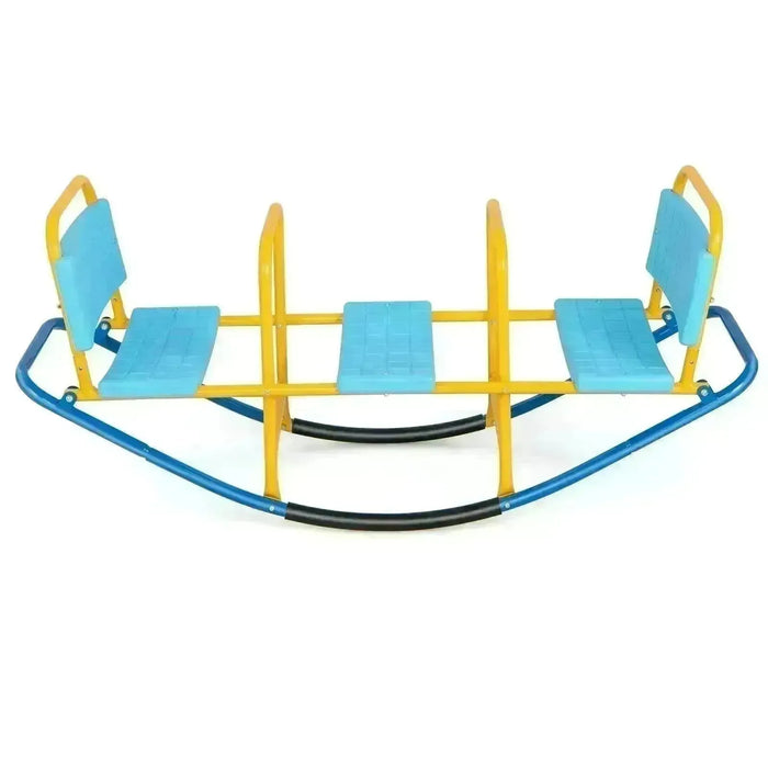 3-Person Kids Seesaw | Teeter Totter in Blue - Little and Giant Explorers Costway