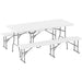 3 Piece 6ft Folding Picnic Table and Bench Set in White - Little and Giant Explorers Outsunny