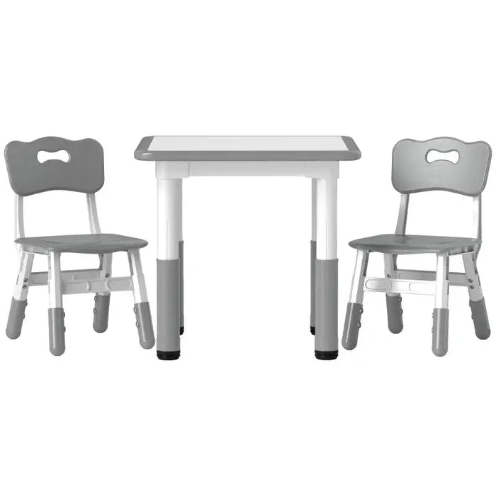 3-Piece Adjustable Kids Table and Chair Set – Grey and White | Height Adjustable AIYAPLAY - Little and Giant Explorers AIYAPLAY