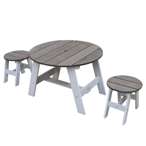 3 Piece Children Picnic Table Set in Grey and White - Little and Giant Explorers AXI