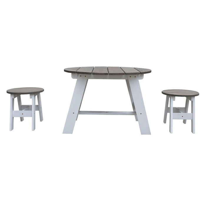 3 Piece Children Picnic Table Set in Grey and White - Little and Giant Explorers AXI