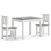 3 Piece Children Table and Chair Set in White and Grey - Little and Giant Explorers vidaXL