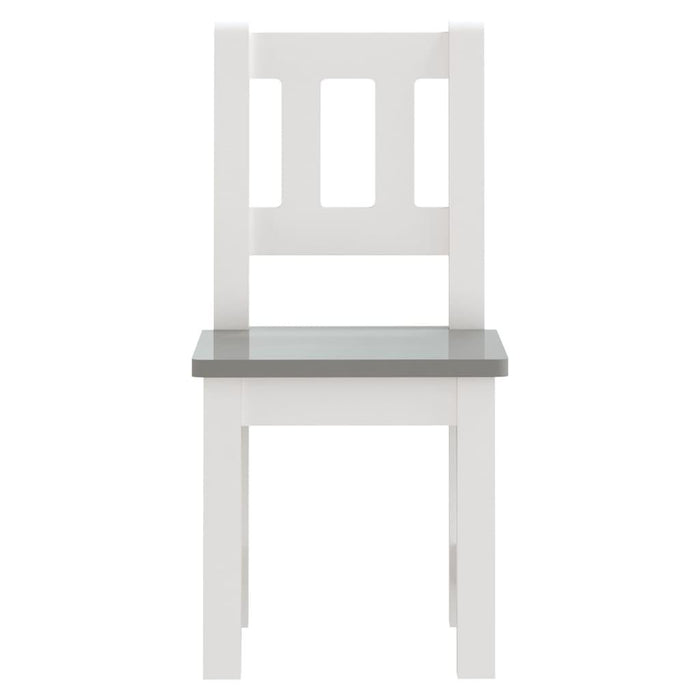 3 Piece Children Table and Chair Set in White and Grey - Little and Giant Explorers vidaXL