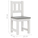 3 Piece Children Table and Chair Set in White and Grey - Little and Giant Explorers vidaXL