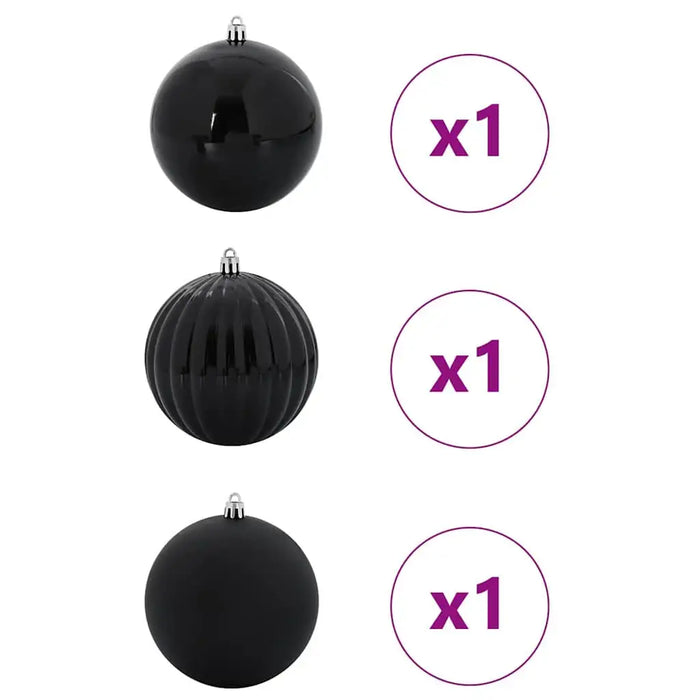 3-Piece Christmas Bauble Set – Black Ornament Set | Shiny, Matte and Pumpkin Finish VIDAXL - Little and Giant Explorers vidaXL