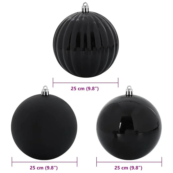 3-Piece Christmas Bauble Set – Black Ornament Set | Shiny, Matte and Pumpkin Finish VIDAXL - Little and Giant Explorers vidaXL