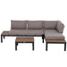 3 Piece Garden Aluminium Corner Sofa Set - Little and Giant Explorers Outsunny