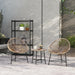 3-Piece Garden Rattan Bistro Set in Natural - Little and Giant Explorers Outsunny