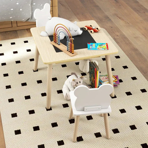 3-Piece Kids Activity Table and Chair Set - Bear Chairs | Flip-Top Design - Storage AIYAPLAY - Little and Giant Explorers AIYAPLAY