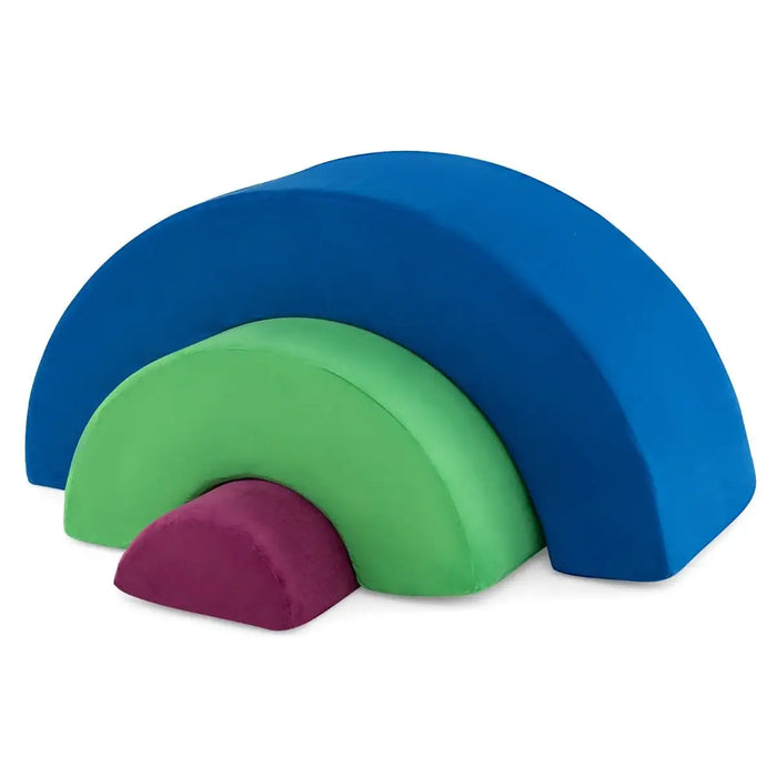 3-Piece Kids Foam Arch Climbing Toy Set – Blue | Indoor Play Sofa, Tunnel and Bridge COSTWAY - Little and Giant Explorers Costway