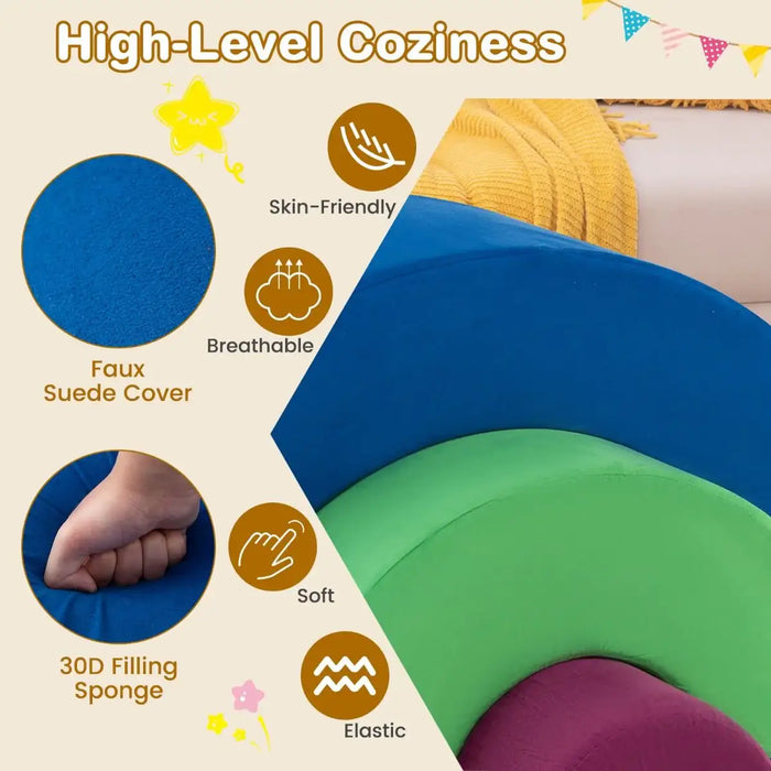 3-Piece Kids Foam Arch Climbing Toy Set – Blue | Indoor Play Sofa, Tunnel and Bridge COSTWAY - Little and Giant Explorers Costway