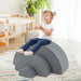 3-Piece Kids Foam Arch Climbing Toy Set – Grey | Indoor Play Sofa, Tunnel and Bridge COSTWAY - Little and Giant Explorers Costway