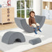 3-Piece Kids Foam Arch Climbing Toy Set – Grey | Indoor Play Sofa, Tunnel and Bridge COSTWAY - Little and Giant Explorers Costway