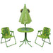 3 Piece Kids' Garden Bistro Set with Parasol in Green - Little and Giant Explorers vidaXL