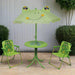 3 Piece Kids' Garden Bistro Set with Parasol in Green - Little and Giant Explorers vidaXL