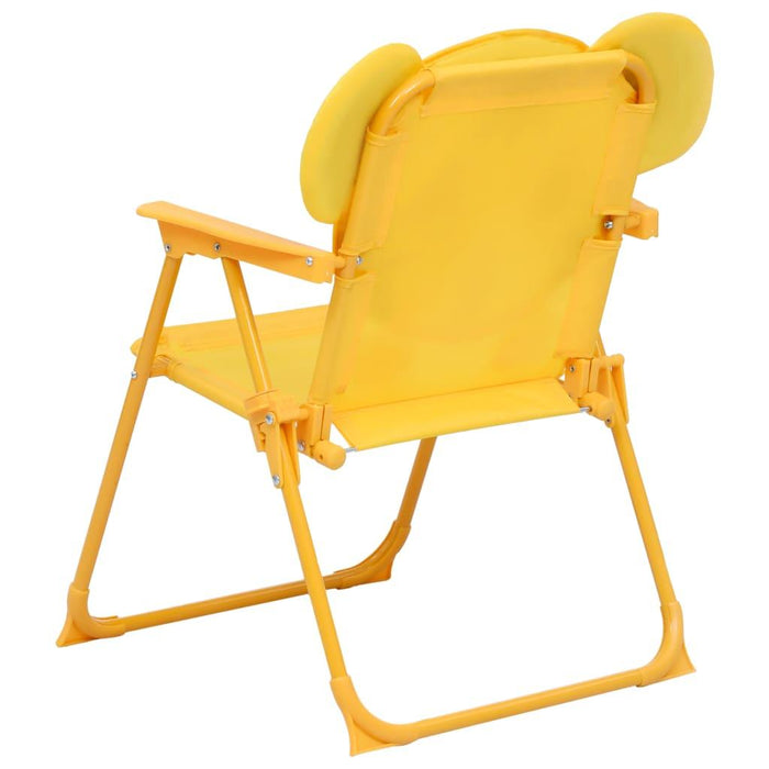 3 Piece Kids' Garden Bistro Set with Parasol in Yellow - Little and Giant Explorers vidaXL