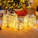 3-Piece Pre-Lit Christmas Gift Boxes – White | Decorative LED Present Set with Bows COSTWAY - Little and Giant Explorers Costway