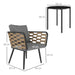 3-Piece Rattan Bistro Set with Washable Cushions and Table - Little and Giant Explorers Outsunny