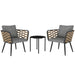 3-Piece Rattan Bistro Set with Washable Cushions and Table - Little and Giant Explorers Outsunny