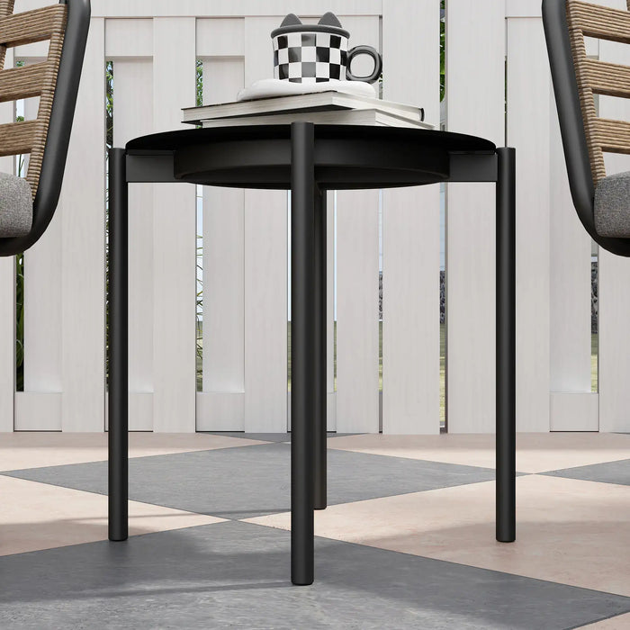 3-Piece Rattan Bistro Set with Washable Cushions and Table - Little and Giant Explorers Outsunny