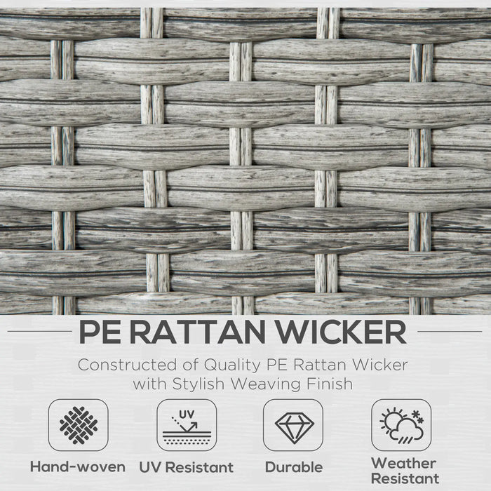 3-Piece Rattan Double Chaise Lounge with Cushions - Little and Giant Explorers Outsunny